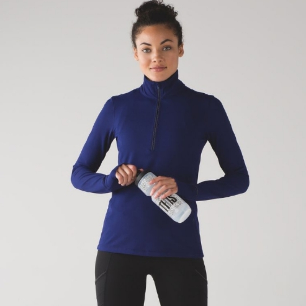 Lululemon Outrun 1/2 Zip Running Luon Pullover Blue Hero